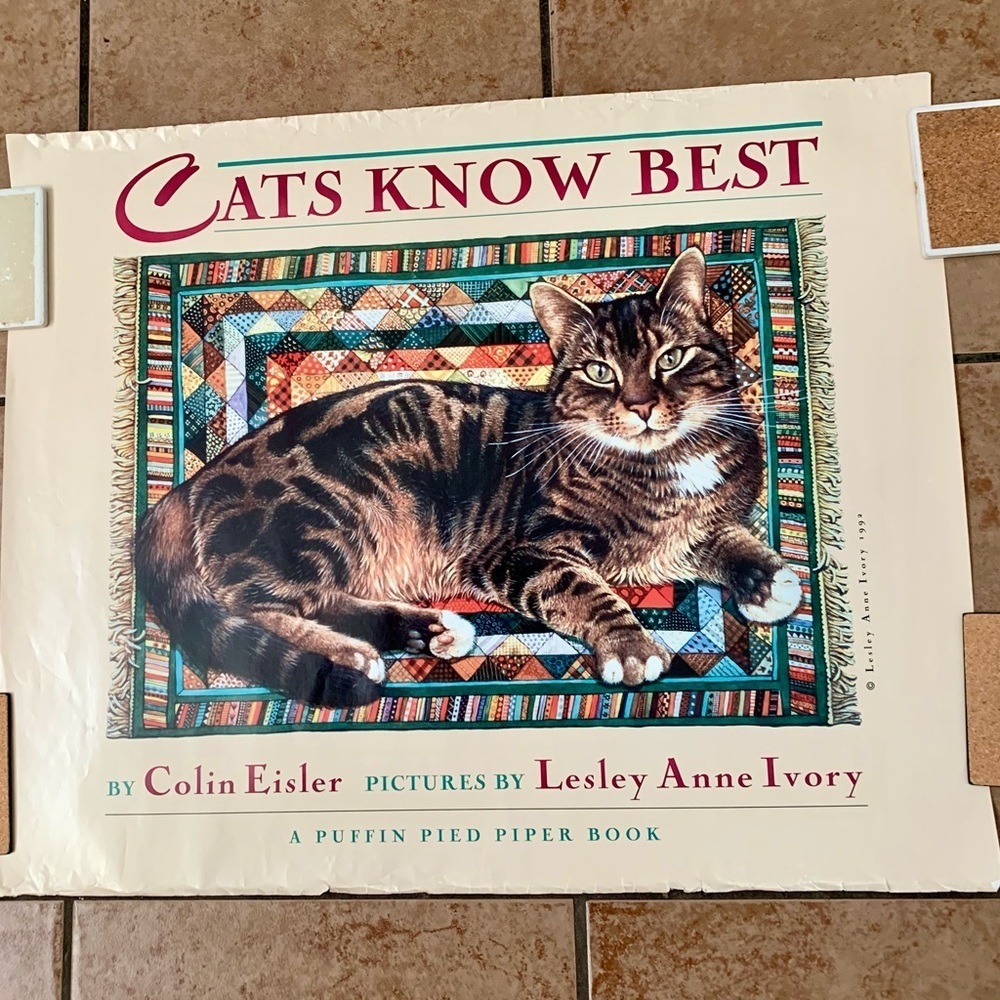 1992 Poster Print “Cats Know Best” By Lesley Anne Ivory - Picture 9 of 9